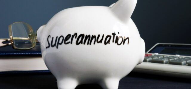 Piggy bank with Superannuation written on it